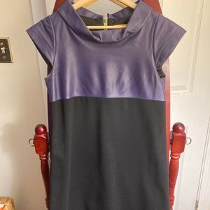 Alice & Olivia Leather Purple/Black dress